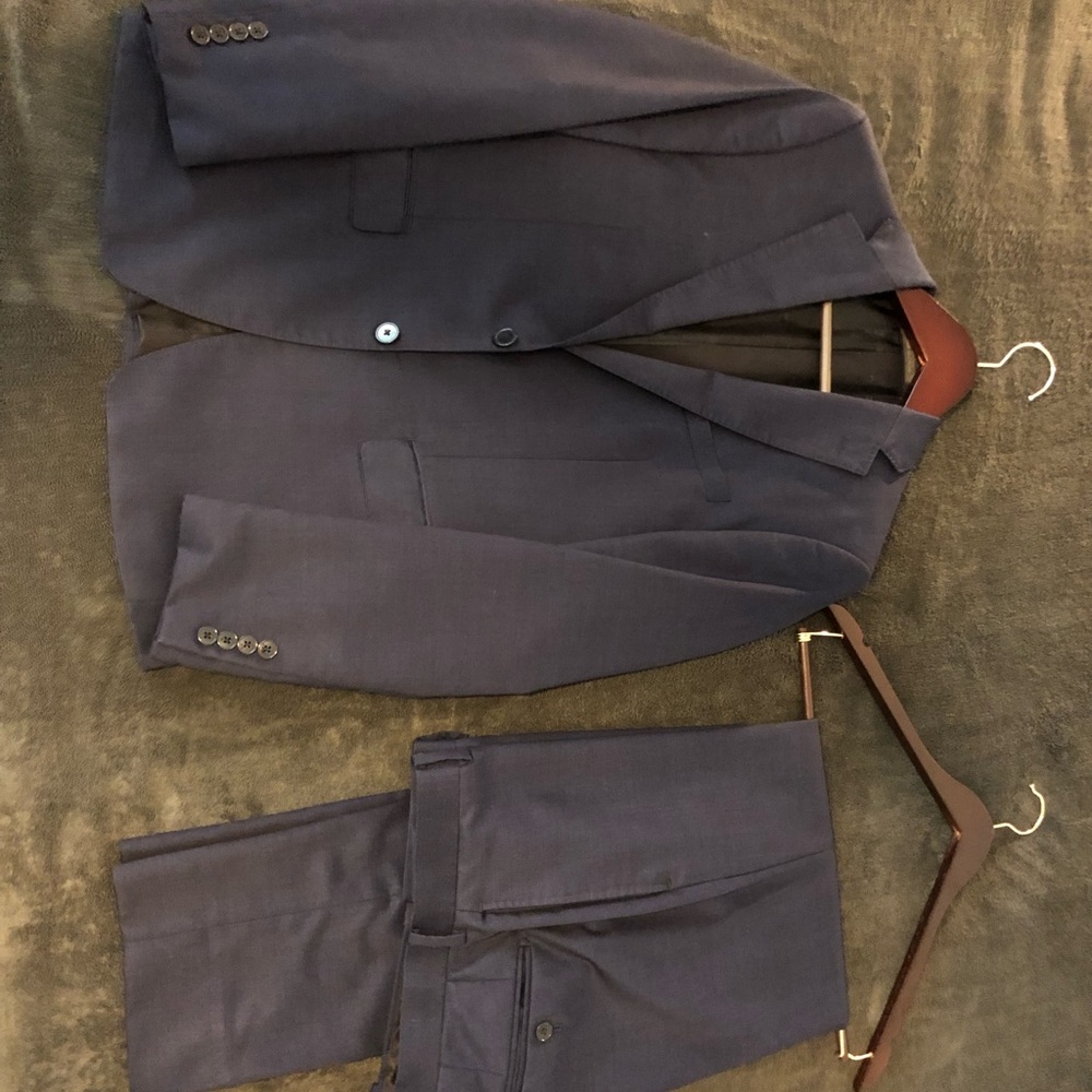 Calvin Klein X Fit Mens Navy Suit Size 38S
